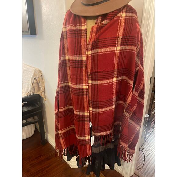 Madewell plaid wrap shawl New with tags - Picture 3 of 13